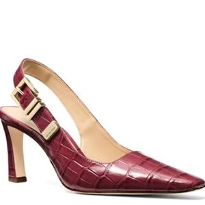 Michael Michael Kors Darrington Pumpant Burgundy Slingback Heels